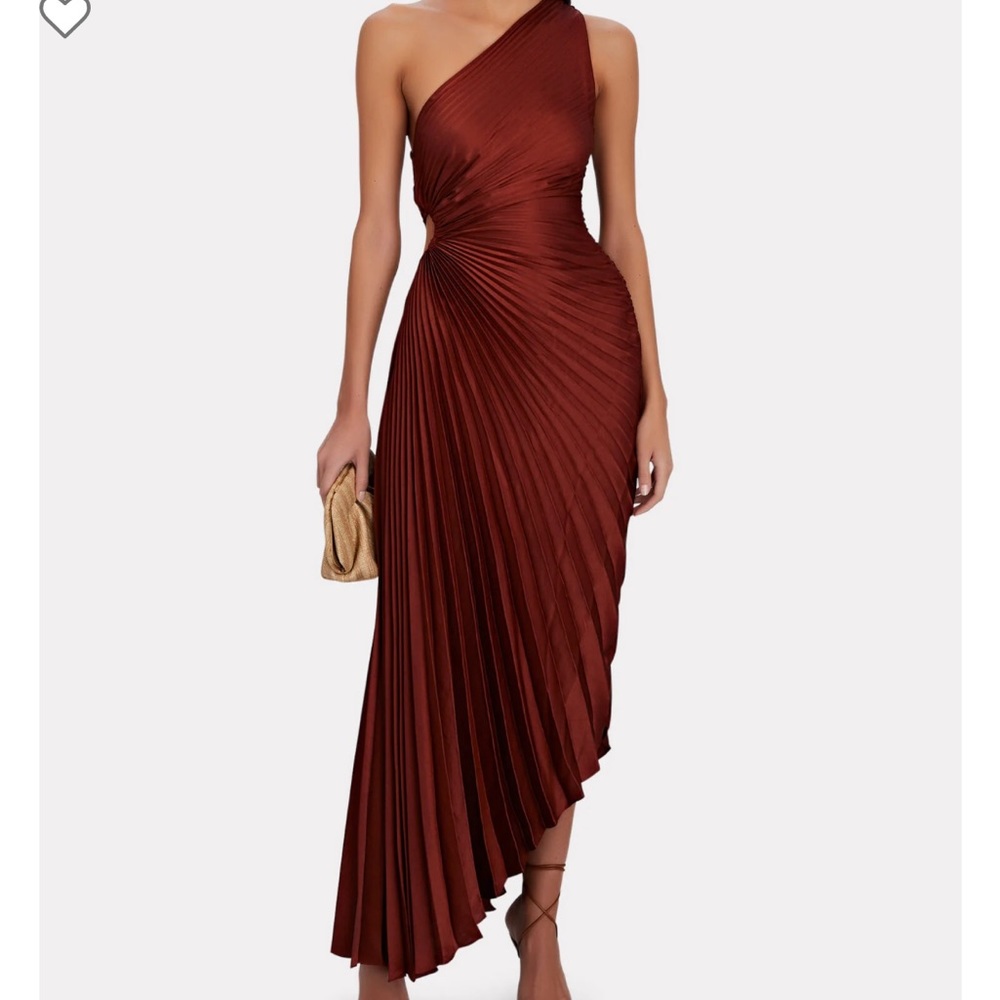 A.L.C.
Delfina One-Shoulder Plissé Maxi Dress